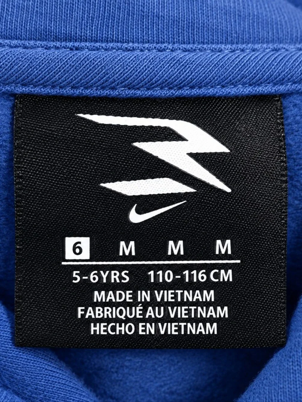 Nike Boys Therma-FIT Blue Pullover Hoodie Green Logo Size 6 - O